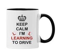 Plumfoolery Learner Driver Mug Gift for Him or Her Keep Calm I'm Learning to Drive (Black)