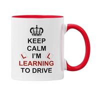 Plumfoolery Learner Driver Mug Gift for Him or Her Keep Calm I'm Learning to Drive (Red)