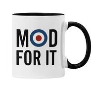 Plumfoolery Mod for It Mug, Cool Britannia, Retro Style 60's 70s MOD British Culture (Black)