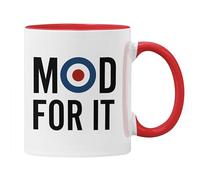 Plumfoolery Mod for It Mug, Cool Britannia, Retro Style 60's 70s MOD British Culture (Red)