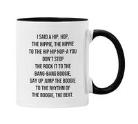 Plumfoolery Rappers Delight Lyrics Mug Gift Hip Hop Sugar Hill Gang Retro 80's Song Funk (Black)
