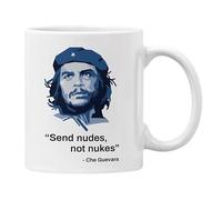 Plumfoolery Send Nudes Not Nukes Mug Che Guevara Quote Funny Gift (White)