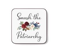 Plumfoolery Smash The Patriarchy Mug Feminist Gift Pretty Floral Feminism Cup (Coaster)