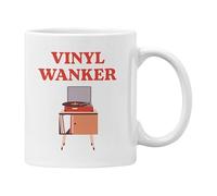 Plumfoolery Vinyl Wanker Mug Funny Musici Lover Gift Cup (White)
