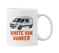 Plumfoolery White Van Wanker Mug Coaster Funny Gifts for Work Man (White, Ceramic, 11oz)