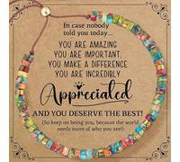 Plumiss Inspirational Gifts Bracelets for Women, Boho Handmade Colorful Imperial Jasper Stone Beaded Bracelets, You Deserve The Best Bracelet