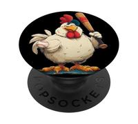 Plump Chicken Look with Baseball Bat Costume PopSockets Adhesive PopGrip
