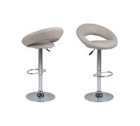 Plump Designer Bar Stool With Gas Lift Leather Seat Backrest Chrome barstool New