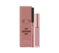Plump It up Lip Gloss 1+1 Mattes Liquid Lipstick Lipliner Set One Steps Lip Makeup Set Pigment Velvet Bare Lip Dyeing Non Stick Cup Waterproof Long Lasting Lip Color Makeup Gift Lip Tints for Girls