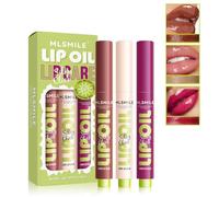 Plump Lip Stick Set,Fat Lip Oil Click Slick,Press Lipstick Solid Moisturizing Lip Balm Mirror Lip Oil,Tinted Lip Gloss,Lightweight & Long Lasting Non-Sticky Lipstick（1PCS - 3Colors）