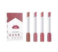 Plumping Lip Gloss Set,Lipstick Sets 4 Pcs High Pigmented Nude Cigarette Lipgloss, No-Sticky Long Lasting Waterproof Shimmer Lifter Gloss
