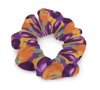 Plums And Orange Hair Scrunchies for Women Elastic Hair Bands Soft Hair Ties for Styling Gift Christmas Valentine's Day
