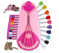 Plunack Friendship Bracelet Making kit, DIY Bracelet Kit Girl 6-12 Years, Handmade Braided Gift Toys, Arts and Crafts for Kids Ages 8-12, Birthday Gift Ideas for Ages 6 7 8 9 10 11 12 Years (Rose)