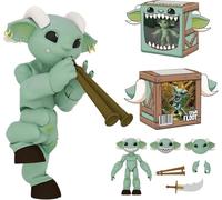 Plunderlings Fawn Floot 1:12 Scale Action Figure, Lone Coconut Pirate Fantasy, 25 POA, 3 Magnetic Swappable Heads Aulos Flute Scimitar Jungle Fawn Warm Yellow Tan Collectible