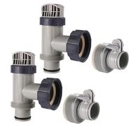 Plunger Valves & Type B Hose Adapter Compatible with Intex Pool Accessories | Durable Replacement for Intex Above Ground Pool, Easy Shut Off Valve Replacement, Practical Hose Fitting Coupling Connector