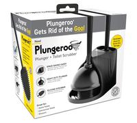 Plungeroo Sink Plunger, Powerful Mini Plunger with Short Handle, Easy-to-Use Unclogging Tool for Bathroom Drains, Shower, Bath, and Sink (6.1 x 4.2 x 2.9 Inch) (Black)