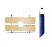 Plunscher with Wooden Clamp Holder, Rope, Carabiner & Replacement Rubber - Complete Fountain Construction Tool for Cleaning and Deepening Fountains (108 +125)