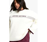 Plus DSGN Studio Contrast Trim Crew Neck Jumper DSGN Studio Ecru 16-18
