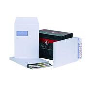 Plus Fabric Gusset C4 Envelopes Window Peel and Seal 120gsm White (Pack of 100)