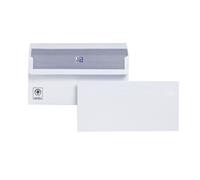 Plus Fabric Wallet Envelope DL Self Seal Plain 120gsm White (Pack 500) - H25470