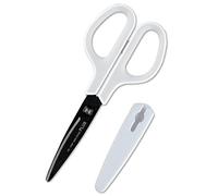 PLUS FITCUT CURB Easy grip [fluorine coating] SC-175SF White/Gray | Sharp cutting and optimal comfort scissors - [Japan Import]