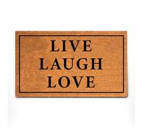 PLUS Haven Coconut Coir Home Entrance Door Mat - 17.5" x 30" | Live Laugh Love Heavy-Duty Doormat for Indoor & Outdoor Use | Durable & Eco-Friendly