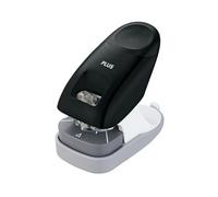 PLUS Japan, Staple-Free Stapler Desktop Model Black, 10 Sheet stapling Capacity, 1 Piece Pack (1 x 1 Stapler)