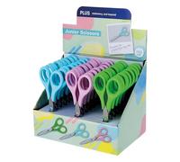 Plus Junior Scissors SC-155C-DP Precision Tip for Delicate Applications, Rustproof Stainless Steel for High Durability, Display Contents Pack of 24, Blue/Pink/Green