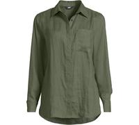 Plus Linen Shirt lands end Dark Green 14-16