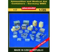 Plus Model 117 - 1:35 Resin Kit Ammunition and Medical Containers WW II