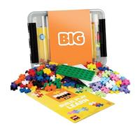 PLUS PLUS BIG - 200 Big pc in Storage Tub - Basic, Neon and Pastel Mix w/Baseplates - Construction Building Steam Toy, Interlocking Large Puzzle Blocks for Toddlers and Preschool