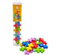 PLUS PLUS BIG Building Blocks Toy - 15 Large Durable Stacking Pieces, Kids Construction Toys & Preschool Learning Resources, Play for Home or Travel, Toddler Toys for Ages 1-5 yrs, Tropical Tube
