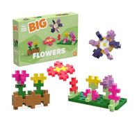 PLUS PLUS Building Blocks Toy - 40 Large Pcs, 1 Big Wheel, 1 Baseplate - Kids Construction Toys, Learning Resources and STEM Play for Home and Travel - Toys For 1 Year Old Boys and Girls - Flowers