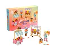 PLUS PLUS Building Blocks Toy - Learn to Build Ice Cream Toy, Includes 275 Pcs Pastel, 2 Wheels and Guidebook, Kids Construction Toys, STEM Learning Resources - Girls and Boys Toys Age 5 Plus