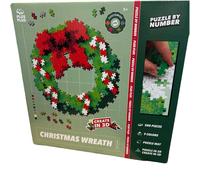 Plus Plus Christmas Wreath Puzzle by Number - Kids Christmas Crafts Building Blocks Toy, Festive Decorations and STEM Learning Resources - Girls and Boys Toys Age 5 Plus