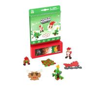 Plus Plus Festive Toys - Christmas Building Blocks Puzzle By Number Scenes, Fun Holiday Creativity, Compact & Travel-Friendly, 12 Pages, 125 Pieces in Attached Storage, Girls and Boys Toys Age 5 Plus