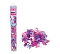 Plus-Plus Glitter Colour Tube Mix - 100 Pcs, Glitter Pink, Glitter Purple, White & Pastel Pink & Purple for 3-D & Mosaic Builds