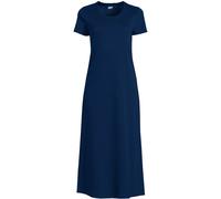 Plus Short Sleeve Cotton Nightdress, Mid-calf Length lands end Navy 20-22