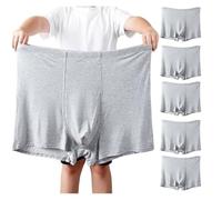 Plus Size 2-13XL Middle-aged Elderly Men's Loose Boxer Briefs Underwear Cotton 5PCS High Waist Seniors Men Panties