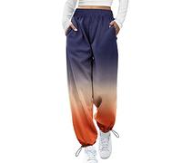Plus Size 2023 New Winter Cotton Sweatpants Black Camo Joggers Womens Ballet Sweatpants Loose Ankle Sweatpants Lilac Track Pants Black Fleece Pants Women's Warm Joggers for Women Blue Wide Leg
