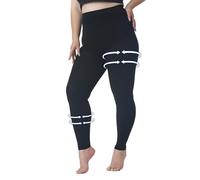 Plus Size 5XL Compression Pantyhose for Women & Men, 15-20 mmHg Graduated Compression Leggings, Opaque Footless Waist High Compression Stockings for Edema, Varicose Veins, Post Surgery,Black