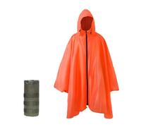 Plus Size Adult Rain Poncho with Hood and Zipper, Poncho Para Lluvia, Tactical Ponchos Adult For Camping, Hiking, Fishing, Travel and Outdoors. Easy to Pack. Orange