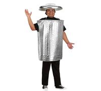 Plus Size Adult Trash Can Costume Tunic and Lid Hat | Funny Halloween Garbage Bin Outfit for Men or Women Standard