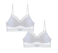 Plus Size Backless Bra 2 Piece Set Underwire Sexy French Bra Open Back U Shape Thin Lightweight Summer Bra
