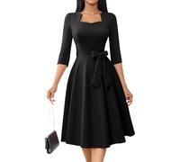 Plus Size Black Women's Cocktail Dresses for Women Wedding Guest Funeral A Line Prom Dress for Elegant Formal Church Black 3XL
