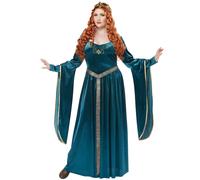 Plus size blue medieval princess costume for women