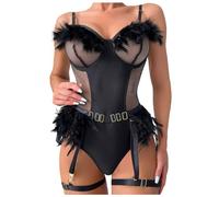 Plus Size Body Stockings 16-32 Womens Underwear Sexy Sets Stockings Suspenders Bra Set Corset with Suspender Straps Christmas Stockings Lingerie Stockings Suspenders Lingerie Sets Black