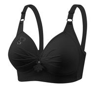 Plus Size Bras for Women Full Coverage Non Wired Push Up Everyday Bra for Large Breasts No Underwire Support Bralettes Ladies Wireless Wide Straps Stretch Comfort Underwear Padded Bra