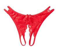 Plus Size Butterfly Underwear for Women Naughty T Back Thongs Sexy Panties Soft See Through Breathable Briefs String Hollow Out Lace Tangas Cute Butt Lifting Stretch Comfor Cheeky Red