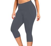 Plus Size Capri Leggings for Women UK Clearance 3/4 Length High Waisted Cropped Gym Leggings Tummy Control Pants for Workout Gym Sports Leggings for Exercise UK Size 14-22 Dark Gray